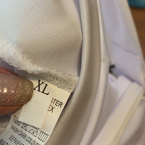 Pure White XL High waist white belted pants.  NWOT - Picture 5 of 8